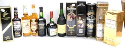 Lot 1154 - A Mixed Parcel Including: Courvoisier, Lambs Navy Rum, Hennessy, Glenfiddich etc (twelve bottles)