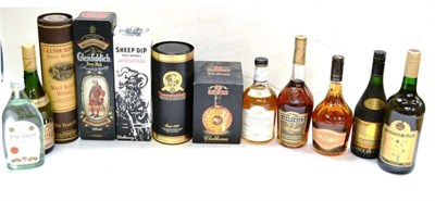 Lot 1155 - A Mixed Parcel Including: Sheep Dip; Glenmorangie 10 Year Old, Glenfiddich Special Reserve;...