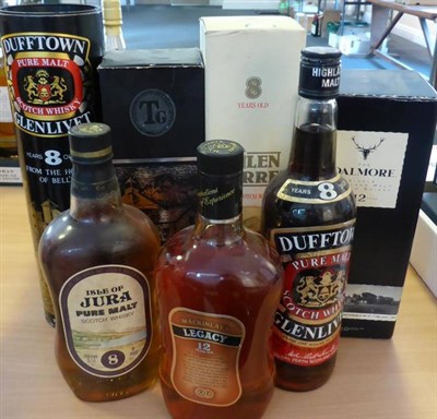 Lot 1175 - Jura 8 Year Old, old style bottle, 26 2/3 fl ozs, 70 proof; Mackinlay's Legacy 12 Year Old,...