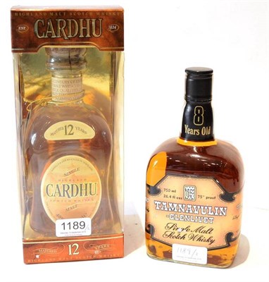 Lot 1189 - Tamnavulin-Glenlivet, circa 1980's, 26.4 fl ozs, 75 proof; Cardhu 12 Year Old, circa late...