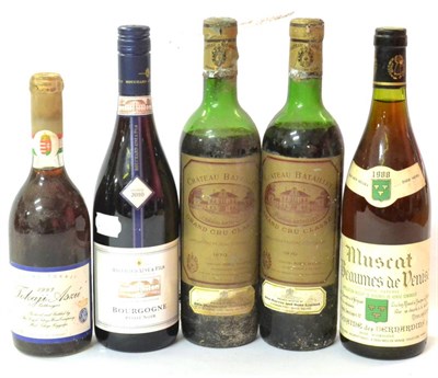 Lot 2005 - Chateau Batailley 1970,Pauillac (x2 mid and low shoulder); Bouchard Aine and Fils Bourgogne...