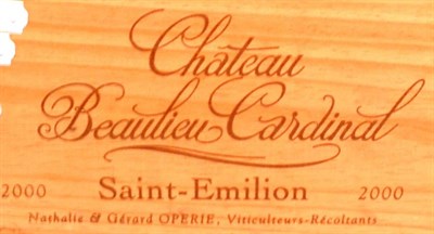 Lot 2009 - Chateau Beaulieu Cardinal 2000, St Emilion, owc (twelve bottles)