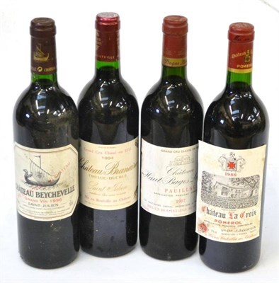 Lot 2011 - Chateau Beychevelle 1996, St Julien; Chateau La Croix de Gay 1986, Pomerol; Chateau Haut-Bages...