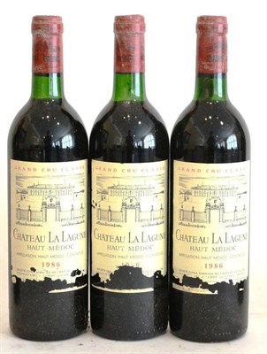 Lot 2037 - Chateau La Lagune 1986, Haut-Medoc (x3) (three bottles) U: top shoulder