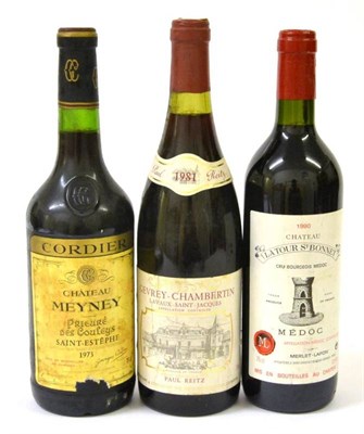 Lot 2060 - Chateau Meyney 1973, St Estephe; Chateau La Tour St Bonnet 1990, Medoc; Paul Reitz...