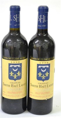 Lot 2078 - Chateau Smith Haut Lafitte 1998, Pessac-Leognan (x2) (two bottles) U: into neck