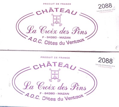 Lot 2088 - Chateau La Croix des Pins Cuvee Garance Rose 2007, Ventoux, half case (x2) (twelve bottles)