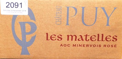 Lot 2091 - Chateau Puy Les Matelles Rose 2009, Minervois, half case (x2) (twelve bottles)