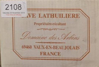 Lot 2108 - Domaine des Arbins Grand Vignes 2010, Beaujolais, half case (x2) (twelve bottles)