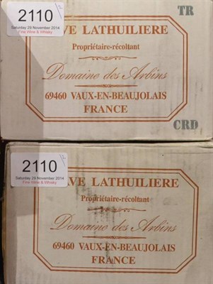 Lot 2110 - Domaine des Arbins Grand Vignes 2010, Beaujolais, half case (x2) (twelve bottles)