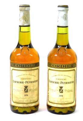 Lot 2123 - Chateau Lafaurie-Peyraguey 1970, Sauternes (x2) (two bottles) U: into neck