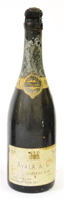 Lot 2124 - Agala & Co Chateau D'ay 1928, vintage champagne U: foil missing around cork, 3cm inverted,...