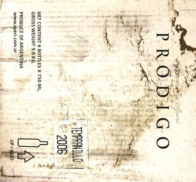 Lot 2140 - Alessandro Speri Prodigo Tempranillo 2006, La Consulta, Valle de Uco, Argentina (twelve bottles)