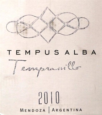 Lot 2148 - Tempus Alba 'Tempus' Tempranillo 2010, Tupungato, Argentina (twelve bottles)