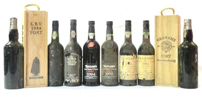 Lot 2183 - Graham LBV 1981 (x2); Sandeman LBV 1984; Graham LBV 1986; Taylor LBV 1984; Taylor LBV 1979; Dow...