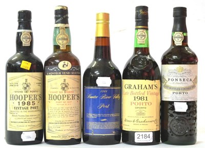 Lot 2184 - Hooper's Colheita 1937, bottled 1973; Hooper's 1985 LBV; Graham 1981 LBV; Fonsecca 1983 LBV; Hunter