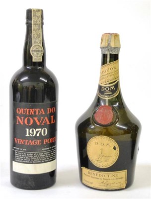 Lot 2190 - Quinta do Noval 1970, vintage port; Dom Benedictine (two bottles)