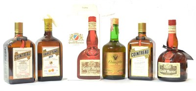 Lot 2207 - Cointreau Liqueur, litre, 40% (x2); Grand Marnier Liqueur, litre and 70cl; Triple Tunel Seco,...