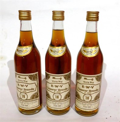 Lot 2215 - K.W.V. 10 Year Old Liqueur Brandy, South African Very Old Brandy, 24 fl oz (x12) (twelve bottles)