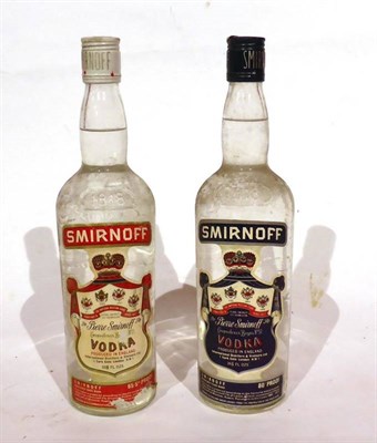 Lot 2226 - Smirnoff Vodka circa 1970s, 26 2/3 fl oz, 65.5 proof; Smirnoff Vodka circa 1970s, 26 2/3 fl oz,...