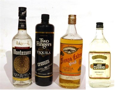 Lot 2228 - Two Fingers Dos Dedos Tequila, 70cl 38%; Imported Montezuma Tequila, 70cl 38%; Souza Extra...