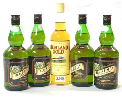 Lot 2245 - Black Bottle Scotch Whisky, 70cl 40% (x4); Highland Gold (five bottles)