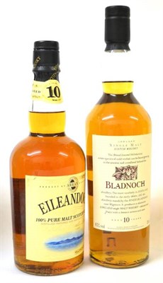 Lot 2246 - Bladnoch 10 Year Old Flora & Fauna Series, 70cl, 43%; Eileandour Arran 10 Year Old, 100% Pure...