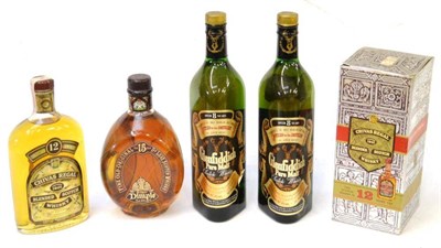 Lot 2252 - Chivas Regal 12 Year Old, 26 2/3fl ozs, 70 proof, boxed; Glenfiddich Over 8 Years Old, 26 2/3fl...