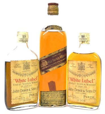 Lot 2265 - Johnnie Walker Red Label, circa 1960's, 70 proof; John Dewar & Sons White Label, circa 1960's, half