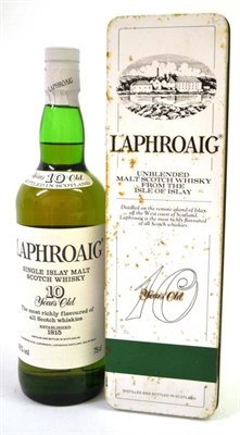 Lot 2266 - Laphroaig 10 Year Old Pre Royal Warrant, 75cl, 40%, with original tin