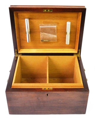 Lot 2288 - A Lockable Mahogany Cigar Humidor, with a lift out tray and twin carry handles, 33x25x18cm