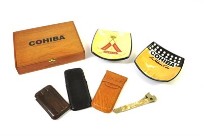 Lot 2290 - Cigar Accessories Comprising: a Spirit of Saint Louis cigar humidor, a Montecristo ashtray, a...