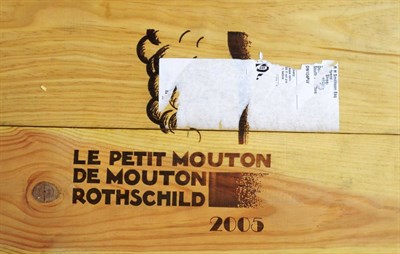 Lot 2065A - Le Petit Mouton Rothschild 2005, half case, owc (x2) (twelve bottles)