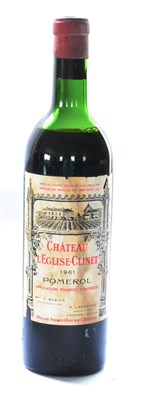 Lot 1032 - Chateau L'Eglise-Clinet 1961, Pomerol U: mid/upper shoulder, stained and soiled label