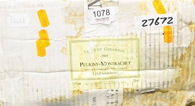 Lot 1078 - Vincent Girardin Puligny-Montrachet Les Enseigneres 2002, (x10) oc (ten bottles)