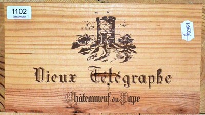 Lot 1102 - Domaine Vieux Telegraphe Chateauneuf-du-Pape 1998, half case, owc (six bottles)