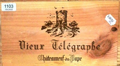 Lot 1103 - Domaine Vieux Telegraphe Chateauneuf-du-Pape 2000, half case, owc (six bottles)