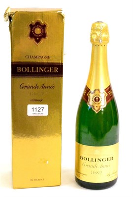 Lot 1127 - Bollinger La Grand Annee 1982, vintage champagne, oc U: 1.5cm inverted