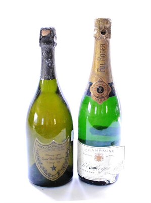 Lot 1128 - Dom Perignon 1978, vintage champagne; Pol Roger 1982, vintage champagne (two bottles) U: 1cm...