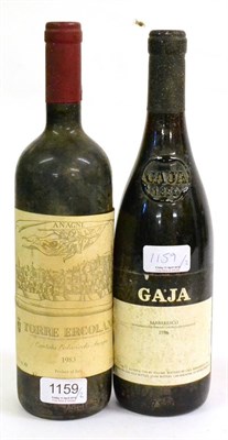 Lot 1159 - Gaja Barbaresco DOCG 1986; Anagni Torre Ercolana Cantina Colacicchi 1983 (two bottles)