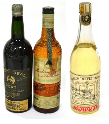 Lot 1170 - Black Seal Port, Choice Old Dry Tawny; Mandarine Napoleon Liqueur Imperiale, 700ml, 40%; T L...