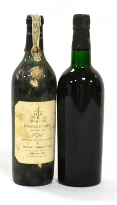 Lot 1173 - Croft 1963, vintage port; Butler, Nephew & Co 1967, vintage port (two bottles) U: both top...