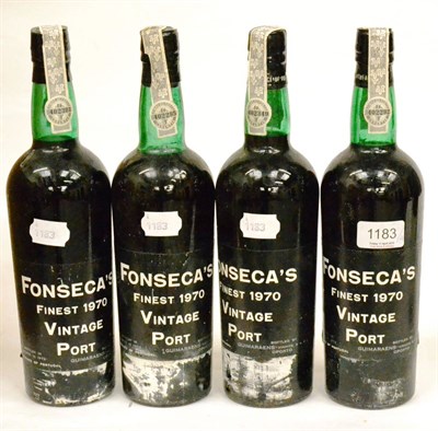 Lot 1183 - Fonsecca 1970, vintage port (x4) (four bottles) U: 3x into neck, 1x top shoulder