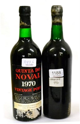 Lot 1188 - Graham 1970, vintage port; Quinta Do Noval 1970, vintage port U: Graham with no label