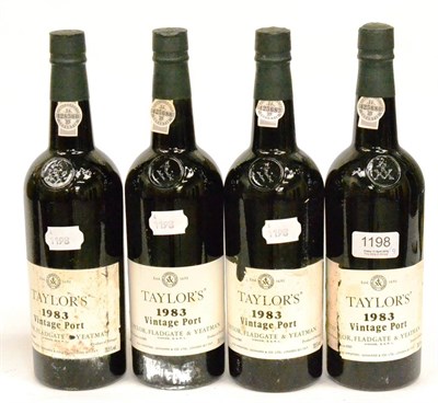 Lot 1198 - Taylor 1983, vintage port (x4) (four bottles) U: good labels