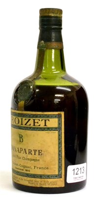 Lot 1213 - Croizet 1906, Cognac Fine Champagne, wax seal to shoulder, no spirit strength or capacity stated U