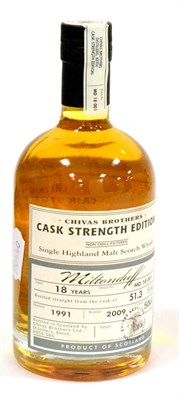 Lot 1251 - Chivas Brothers Cask Strength Edition Miltonduff 18 Year Old, distilled 1991 bottled 2009,...