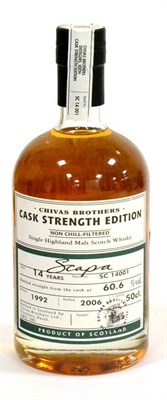 Lot 1252 - Chivas Brothers Cask Strength Edition Scapa 14 Year Old, distilled 1992 bottled 2006, 50cl, 60.6%