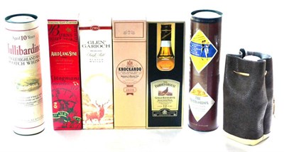 Lot 1297 - Knockando 1978, 70cl, 40%; Glen Garioch, 70cl, 40%; Tullibardine 10 Year Old, 70cl, 40%; Auld...