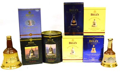 Lot 1310 - Nine Bells Whisky Bells Including: Queen Mother 100th Birthday; Golden Wedding, etc, seven...